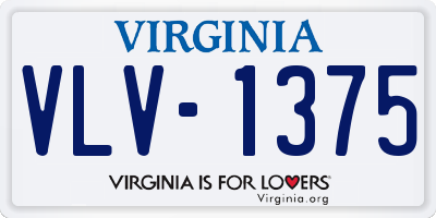 VA license plate VLV1375