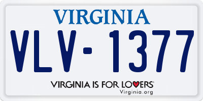 VA license plate VLV1377