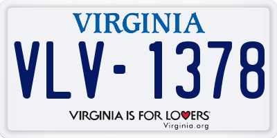 VA license plate VLV1378