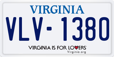 VA license plate VLV1380