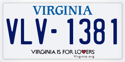 VA license plate VLV1381