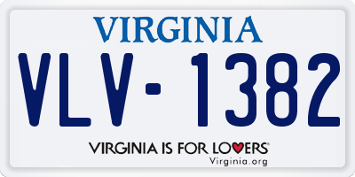 VA license plate VLV1382