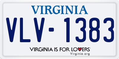 VA license plate VLV1383