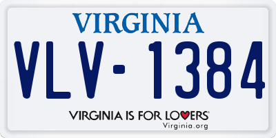 VA license plate VLV1384