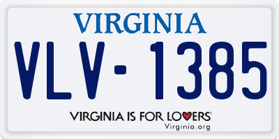 VA license plate VLV1385