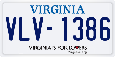 VA license plate VLV1386