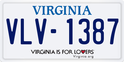 VA license plate VLV1387