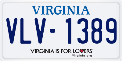 VA license plate VLV1389
