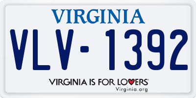 VA license plate VLV1392