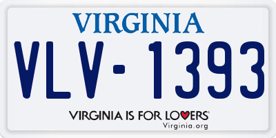 VA license plate VLV1393
