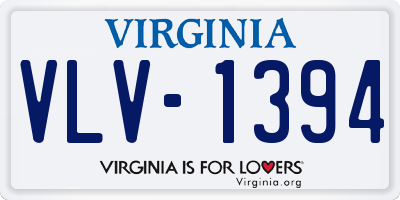 VA license plate VLV1394