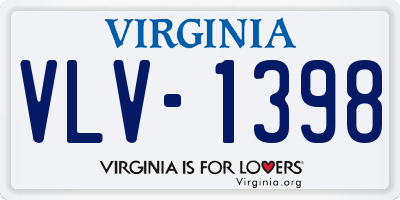 VA license plate VLV1398