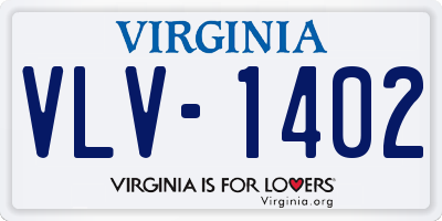 VA license plate VLV1402