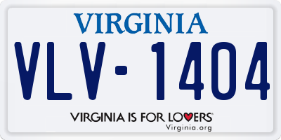 VA license plate VLV1404