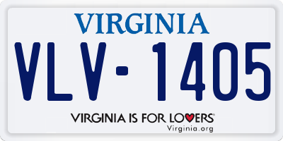 VA license plate VLV1405