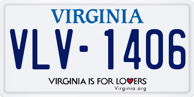 VA license plate VLV1406