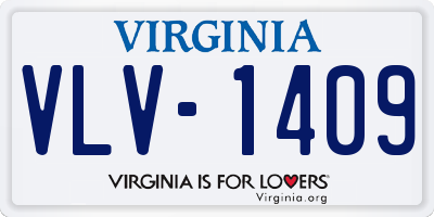 VA license plate VLV1409