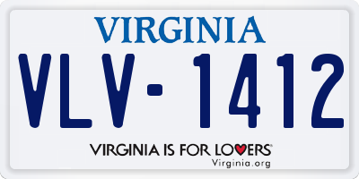 VA license plate VLV1412