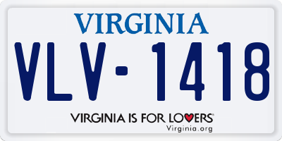 VA license plate VLV1418