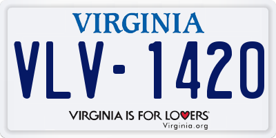 VA license plate VLV1420
