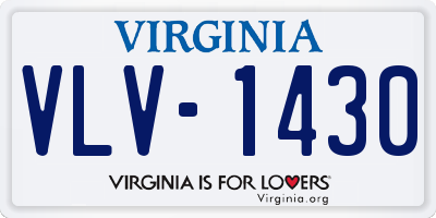 VA license plate VLV1430