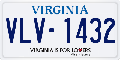VA license plate VLV1432
