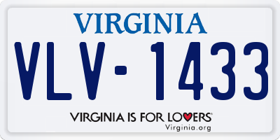 VA license plate VLV1433