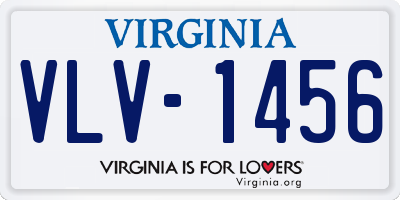VA license plate VLV1456