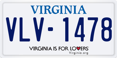 VA license plate VLV1478