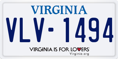 VA license plate VLV1494
