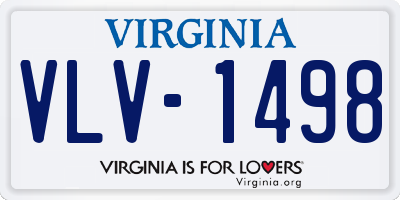 VA license plate VLV1498