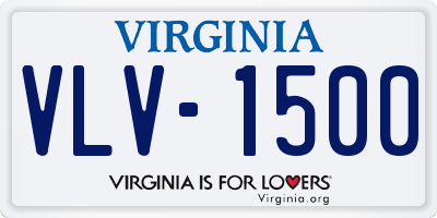 VA license plate VLV1500