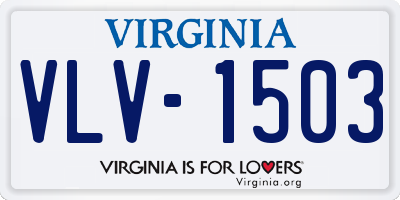 VA license plate VLV1503