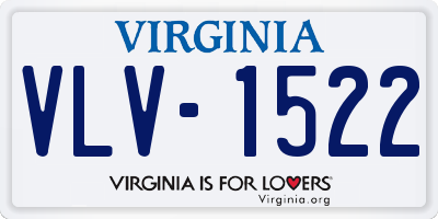 VA license plate VLV1522