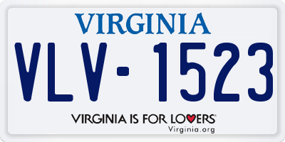 VA license plate VLV1523