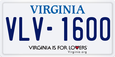 VA license plate VLV1600