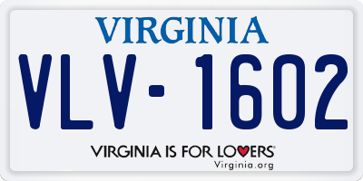 VA license plate VLV1602