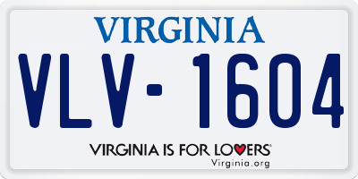 VA license plate VLV1604