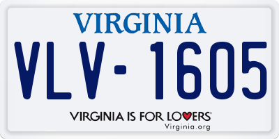 VA license plate VLV1605