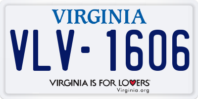 VA license plate VLV1606