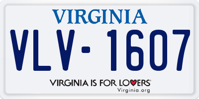 VA license plate VLV1607