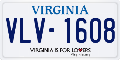 VA license plate VLV1608