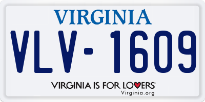 VA license plate VLV1609