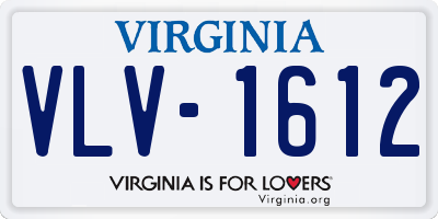 VA license plate VLV1612