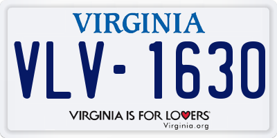 VA license plate VLV1630