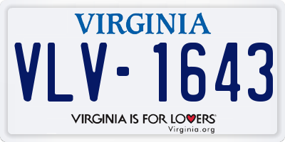 VA license plate VLV1643