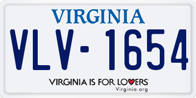VA license plate VLV1654