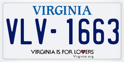 VA license plate VLV1663