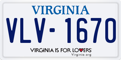 VA license plate VLV1670