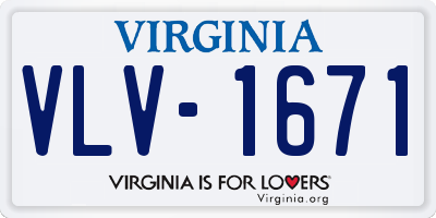 VA license plate VLV1671